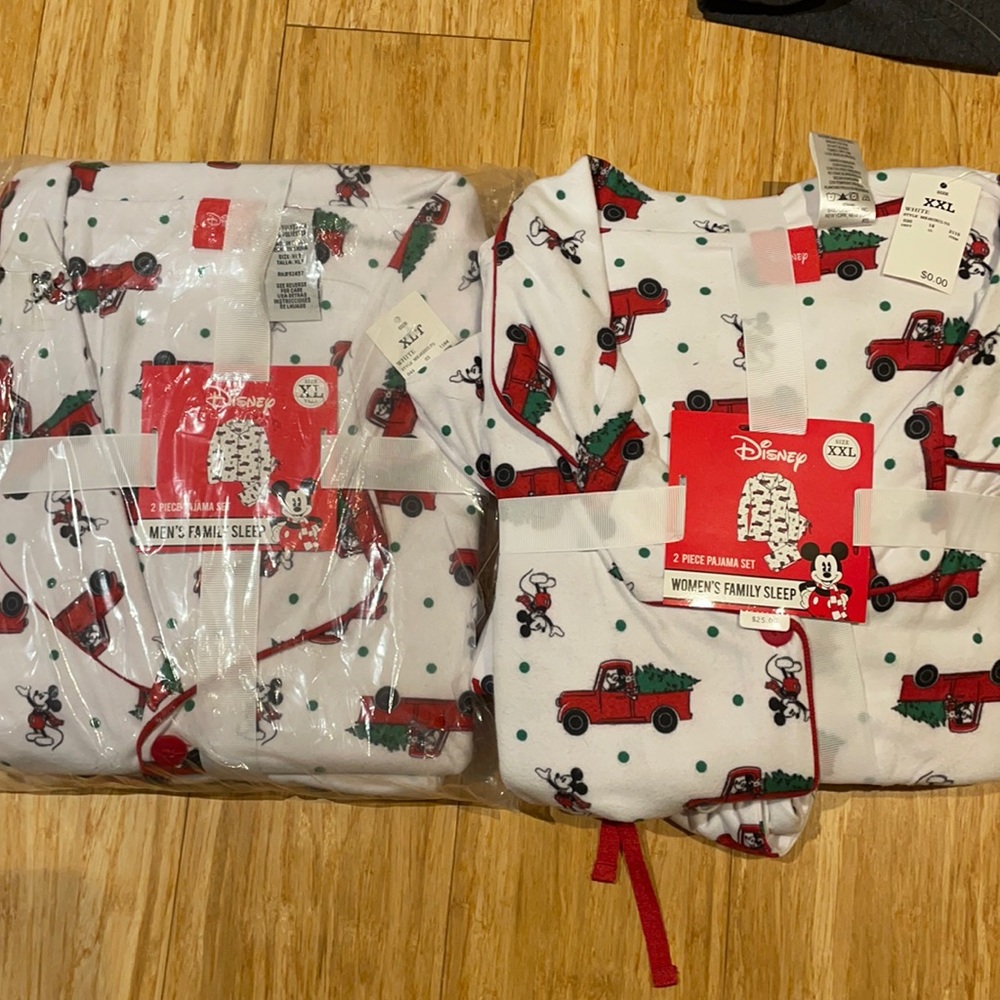 Brand New Disney Matching Christmas Pajamas Sets
